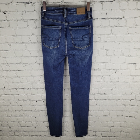AMERICAN EAGLE | Super Hi-Rise Jegging skinny stretch distressed long jeans - Picture 2 of 10